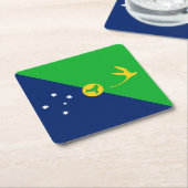 Kersteilandvlag Vierkante Kartonnen Onderzetter (Schuin)