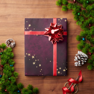 Kerstelegant luxe gouden sterren patroon cadeaupapier