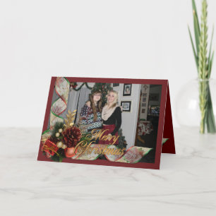 Kerstelegantie 2-fotokaart feestdagen kaart