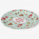 Kerstelementen rendierelven papieren bordje (Gekanteld)