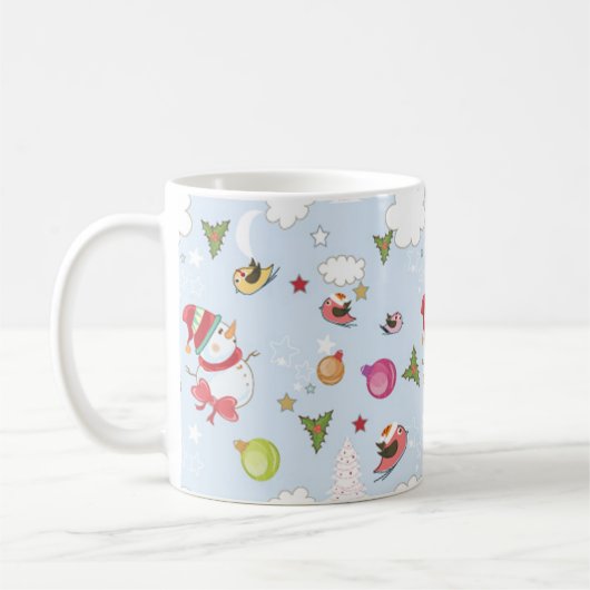 kerstelementen Snowman Pattern Coffee Mok (Links)