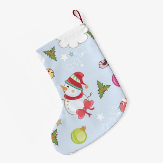 Kerstelementen Snowman Pattern Kleine Kerstsok (Achterkant (Hangend))