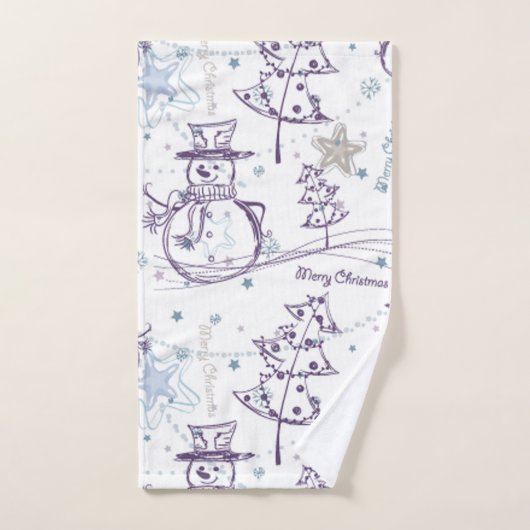 kerstelementen Snowman Sketch Bad Handdoek (Handdoek)