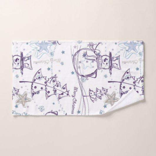 kerstelementen Snowman Sketch Bad Handdoek (Handdoek)