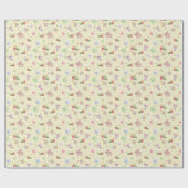 kerstelementen Teddy Bear Wrapping Paper Cadeaupapier (Vlak)
