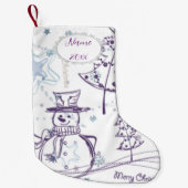 Kerstelementen Winter Snowman Sketch Kleine Kerstsok (Voorkant)