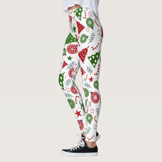 Kerstelementenpatroon Leggings (Links)