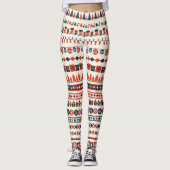 Kerstelementenpatroon Leggings (Voorkant)