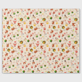 Kerstelementenpatroon ompakken papier (Vlak)