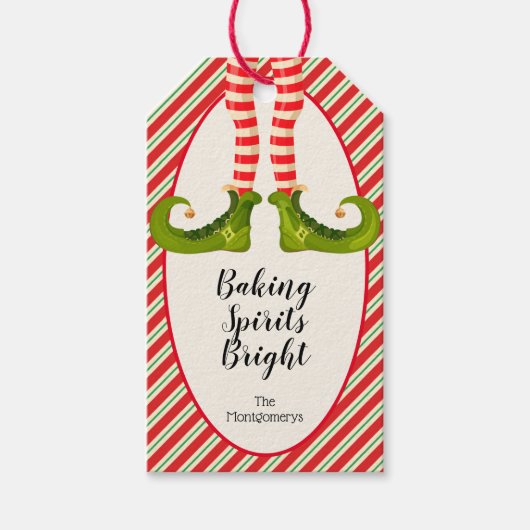 Kerstelf  cadeaulabel (Voorkant)