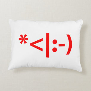 Kerstelf-emoticon Xmas-ASCII-tekstkunst Decoratief Kussen