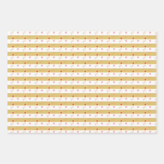 Kerstelf en bellen op gouden witte strepen inpakpapier vel (Voorkant 3)