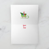 Kerstelf En Slede Kaart (Binnen)