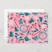 Kerstelf Frame Iconpatroon Feestdagenkaart (Voorkant / Achterkant)