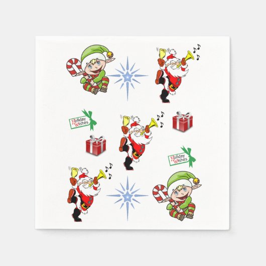 Kerstelf: lunch met luiers en diner servetten (Voorkant)