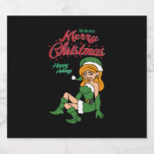 KerstElf Sparkling Wijnetiket (Enkel label)