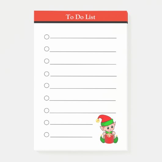 Kerstelf Takenlijst Post-it® Notes (Voorkant)