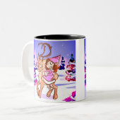 KerstElf Tweekleurige Koffiemok (Voorkant links)