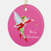 Kerstelfenornament Keramisch Ornament (Links)