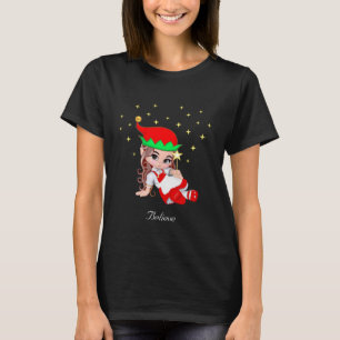 Kerstelfje gekleed in rood & sterren T-shirt