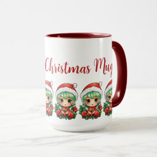 Kerstelfje meisje kerst magie aangepast mok