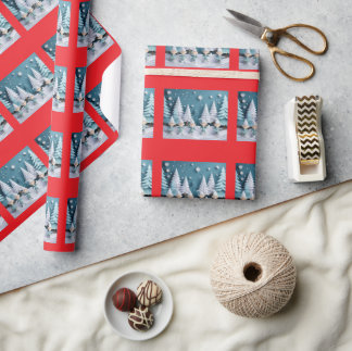 Kerstelfjes in de sneeuw Kerstmis Cadeaupapier