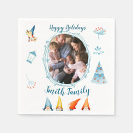 Kerstelfjes papieren servetten met foto