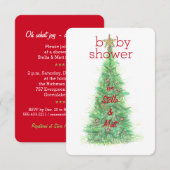 Kerstelijke babyshower uitnodiging - Jongen (Voorkant / Achterkant)