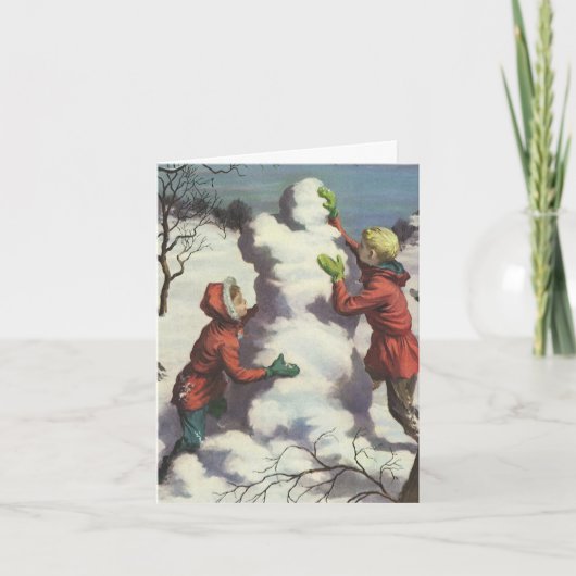 Kerstelijke dank je wel in vintage stijl bedankkaart (Voorkant)