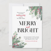 Kerstelijke en heldere dinerfeest uitnodiging (Voorkant)