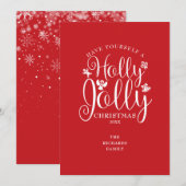 Kerstelijke feestelijke Hulst Blijde Elegante Scri Feestdagenkaart (Voorkant / Achterkant)
