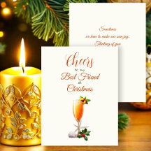 Kerstelijke groet Beste Vriend Perzik Bellini