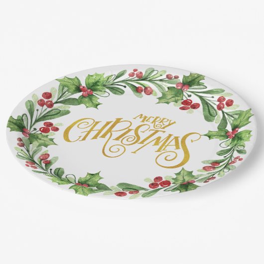 Kerstelijke hulzenkrans - Goud Folie Zalig Kerstfe Papieren Bordje (Gekanteld)