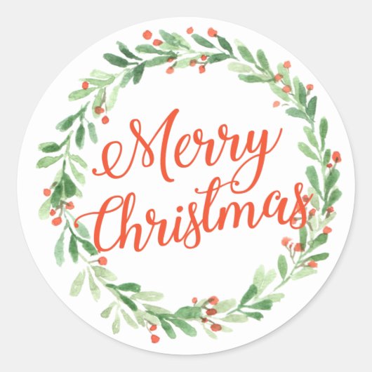 Kerstelijke Kerstkrans Sticker (Voorkant)