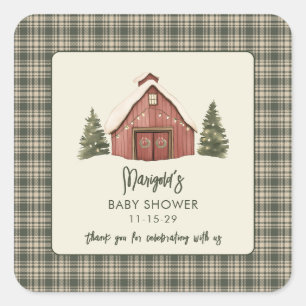 Kerstelijke Kleine Kerst Mis Babyshower Vierkante Sticker