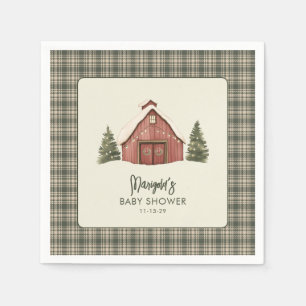 Kerstelijke Kleine Kerst Mis Rustieke Baby Shower Servet