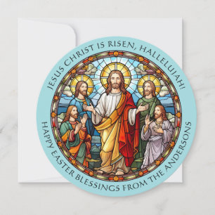 Kerstelijke Pasen Zegeningen Jezus Feestdagenkaart