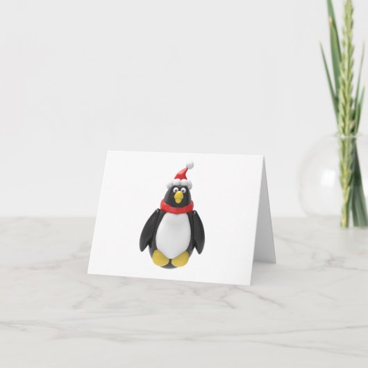Kerstelijke Pinguïn Kaart (Voorkant)