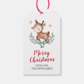 Kerstelijke rendier-cadeautags cadeaulabel (Voorkant)