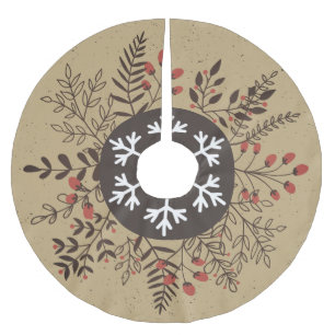 Kerstelijke rustieke bloemensneeuwvlok vakantie kerstboom rok