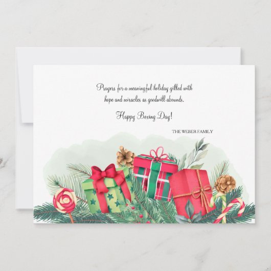 Kerstelijke Tweede Kerstdag Vakantiewenskaart Feestdagenkaart (Voorkant)