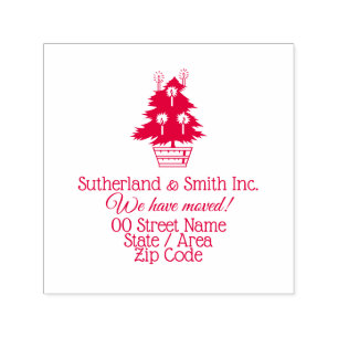 Kerstelijke verhuizing kerstboom nieuw adres  zelfinktende stempel