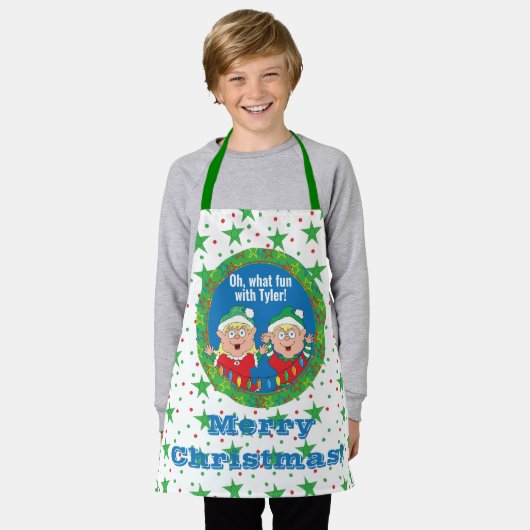 KerstElves Schort (Gedragen)