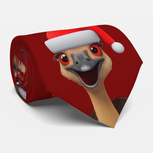 Kerstemu van de Kerstman - Cute Christmas Emu Stropdas (Opgerold)