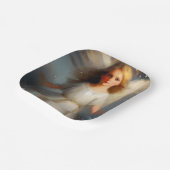 Kerstengel 2 papieren bordje (Gebogen)