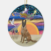 Kerstengel - Belgische Malinois Keramisch Ornament (Links)