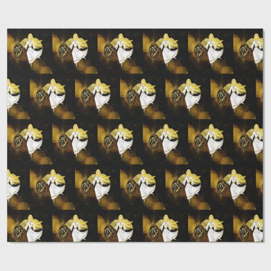 kerstengel cadeaupapier (Vlak)