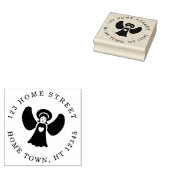 Kerstengel Circulair Retouradres Rubberstempel (Gestempeld)