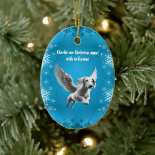 Kerstengel Dachshund Keramisch Ornament