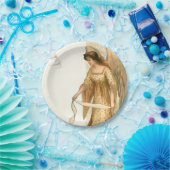 Kerstengel en siervoorwerpen papieren bordje (Feest)